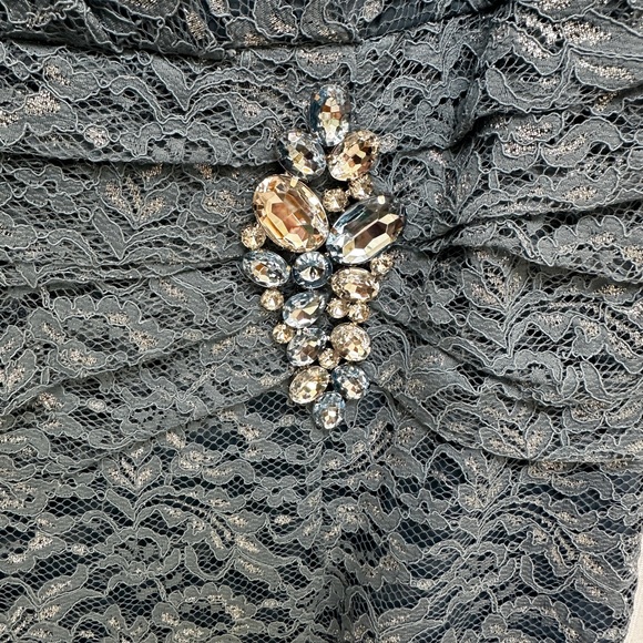 Km Collections Dress Blue Size 16 Women Sleeveless Sheath Paisley Dress Formal - Picture 3 of 5